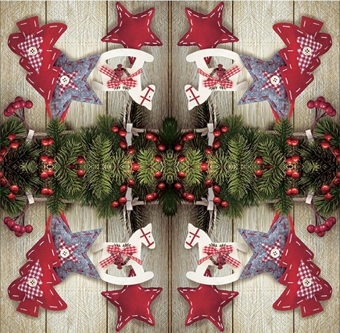 20-ct 13x13 Christmas Paper Decoupage Napkins, 3-Ply Servilletas Tissue Napkin for Dinner and Parties, Disposable Napkins (Stars)