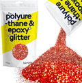 Hemway Polyurethane & Epoxy Resin Glitter 100g / 3.5oz Metallic Crystal Flake Additive for Flooring Jewelry Tumblers Glass Pigment - Chunky (1/40" 0.025" 0.6mm) - Red Holographic