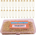 1000PCS Safety Pins, 1.1 inch Small Safety Pins, Rust-Resistant Nickel Plated Steel, Sharp Edge Safety Pin for Clothes, Sewing, 28mm Decorative Safety Pins Assorted (Gold)