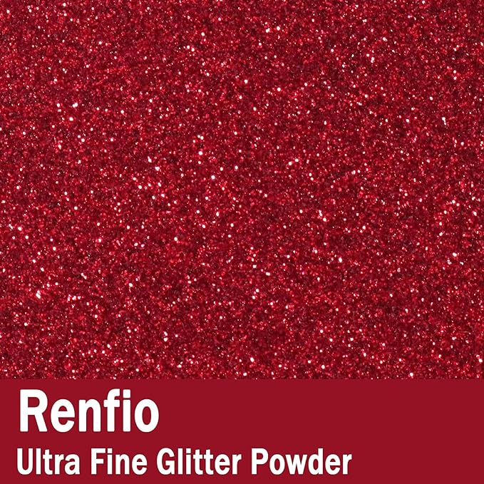 Renfio Ultra Fine Glitter Powder Metallic Resin Glitter 2.11 Oz (60g) PET Flakes Crafts Sequins 1/128" 0.008" 0.2mm Epoxy Chips Flakes for Tumblers Slime Christmas Roses Decorations - Wine Red