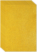 PATIKIL 2mm(1/10") Thick Non Adhesive Glitter Foam Sheet 16x24inch(40x60cm) Yellow, EVA Shiny Foam Board for Craft, 6 Pcs