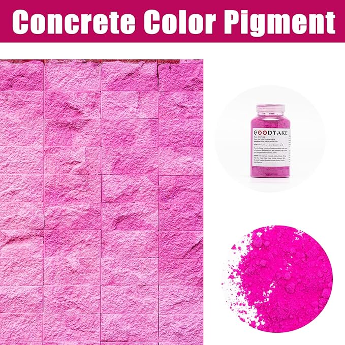 GOODTAKE Concrete Pigment, Rose Red Iron Oxide Pigment Powder, Concrete Cement Dye Color Pigment for Pastel Tile Paint Concrete Cement Mortar Grout (Rose Red, 2 Pounds)