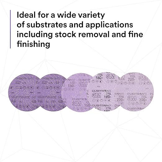3M Xtract Cubitron II Hookit Clean Sanding Film Disc 775L, 5 in, 15 Piece Multi-Pack Hook and Loop Sanding Discs, 240+ 320+ 400+, Paint Preparation and Removal, General Sanding, Refining, Blending