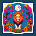 Joyhoor Cross Stitch Kits for Beginners Stamped Cross-Stitch Supplies Needlework preprint Embroidery Kits for Adults DIY Needlepoint Kits Embroidery Patterns 11CT-Colorful Lion Moon 17.7x17.7 inch