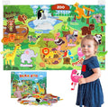 Taika 43x28 inch Zoo Animals Felt Story Board Set, 41Pcs Jungle Animals Toys, Thicker Flannel Board, Preschool Learning Toy, Interactive Storytelling Teaching Play Activity Kits