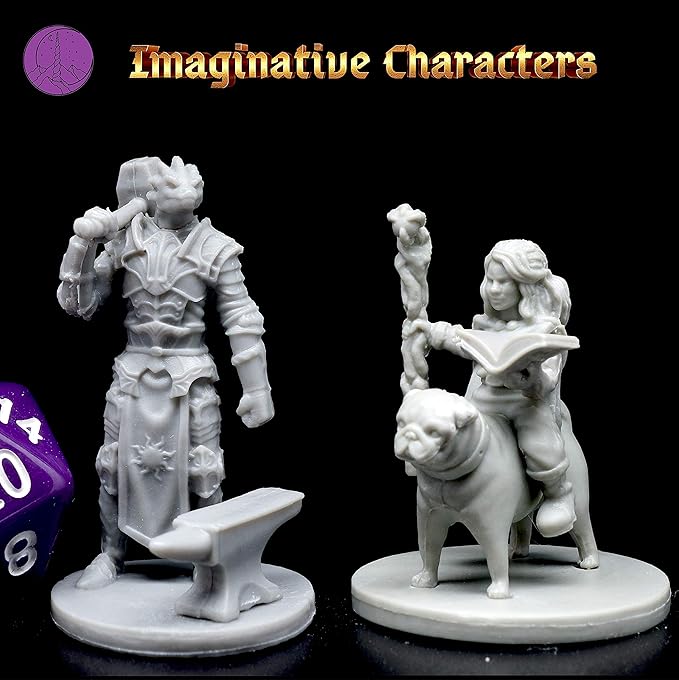 Wildspire Hero, Player-Character, NPC DND Miniatures, 28mm32mm Unpainted D&D Minis Dungeons & Dragons Figures D D Bulk Pathfinder Fantasy Tabletop Fantasy Minis Set