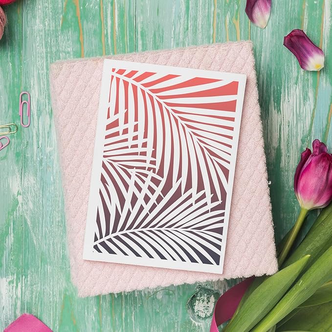 Stencils for Crafts Reusable Texture Stencils Background Stencil Leaf Floral Templates for Painting on Wood Furniture Card Canvas Paper Scrapbook