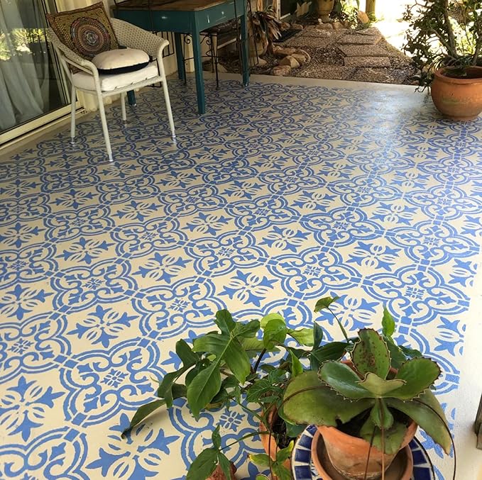 Reusable Tile Stencil 12inch Wall Stencils for Painting Large Pattern Drawing Templates for Wall Floor Home Decors
