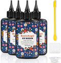 400g UV Resin kit, Crystal Clear Hard, Premixed UV Epoxica Resina Fast Curing Sunlight Activated with Casting Tools for Beginners Jewelry Making, DIY Art Crafts, Coating
