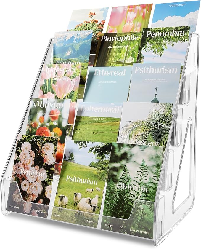Trading Card Display Stand, Vertical Holder for Baseball Basketball Sports Graded Card Display Stand Tabletop for PSA BGS SGC Slabs, Snap-On Assembly(5 Tier, 1 Pack)