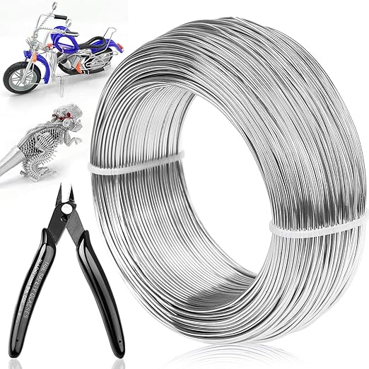 18 Gauge Aluminum Craft Wire Jewelry Making, 328 FT Metal Wire Armature Bendable Wire for Bonsai Trees, Sculpting, DIY Crafts Beading Floral (Silver, 1 mm Thickness)