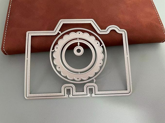Mvchifay Cutting Dies Happy Birthday Holiday Thanks Greetings Metal Stencils Scrapbooking Tool Love Heart DIY Carbon Steel Embossing Template for Paper Card Making (Camera-10x12.8cm)