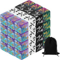 uxcell 48Pcs Magic Dice Counters, Acrylic D6 Life Token Dice Set with Pouch for Standard Cards Gaming Accessories, White, Black, Green & Purple, Blue & Purple