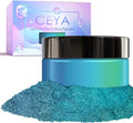 Ceya Highly Chameleon Mica Pigment, 1.8oz/ 50g Peacock Blue Teal Chrome Powder, Cosmetic Grade Pearlescent Effect Color Shift Pigment for Epoxy Resin, Makeup, Nail Polish, Soap Dye, Candle Making