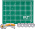 WA Portman Self Healing Cutting Mat & Rotary Cutter for Fabric Set – 9x12 Sewing Cutting Mats for Crafts with 45mm Fabric Cutter Wheel & 5 Rotary Blades – Quilting & Sewing Supplies Kit