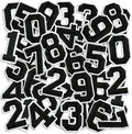 Number Iron On Patches, Numbers 0-9 Embroidery Applique Patch, DIY Decorative Heat Press Patches for Clothing Jeans Jackets Backpacks Hats (Black 50 Pcs)