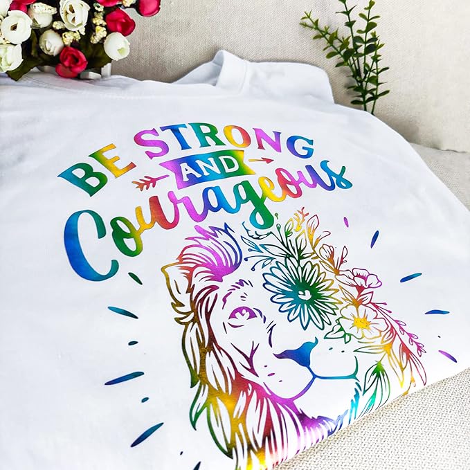 VINYL FROG Metallic Foil HTV Vinyl Roll 12" x12ft Rainbow Chrome Heat Transfer Vinyl Iron on Vinyl Easy to Cut & Weed DIY Heat Press Design for T-Shirts