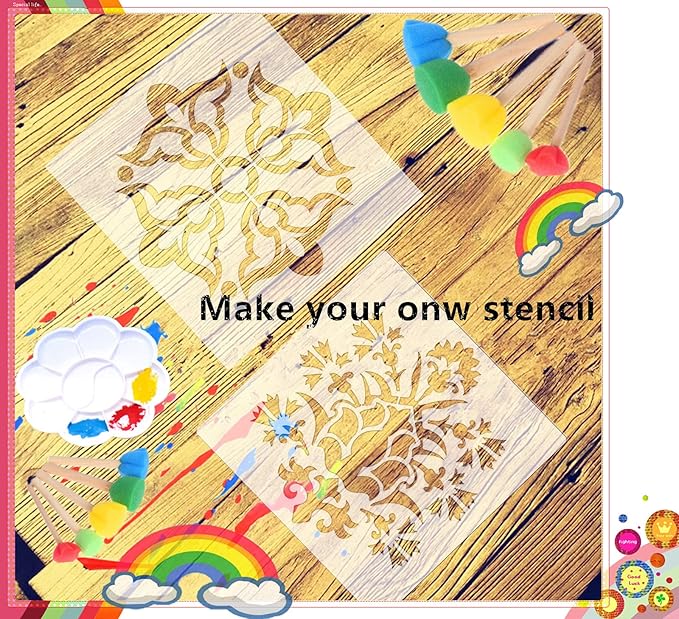 12-Pack 7.5mil 12×12" Blank Stencil Sheet for Laser Cutting, Transparent PET Stencil Tools and Machines Template Material