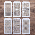 DIY Decorative Stencil Template for Scrapbooking Painting on Wall Furniture Crafts,Set of 6 (Seamless Geoemtry)