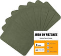 MOONSJONES Iron on Patches for Clothes Fabric Repair, 8 PCS Premium Strongest Glue Cotton Gear Reparing Patch for Holes Inside & Outside Pants, Jeans, Jacket, Hat, Canvas (7.5 cm x 10.5 cm-army green)