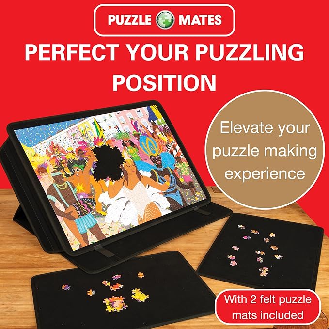 Jumbo Portapuzzle Comfort - Non-Slip Felt, Portable Jigsaw Puzzle Board with Adjustable Angle for 500 to 1000 Pieces - Lightweight, Easy to Store Puzzle Mat, Sorter & Organiser