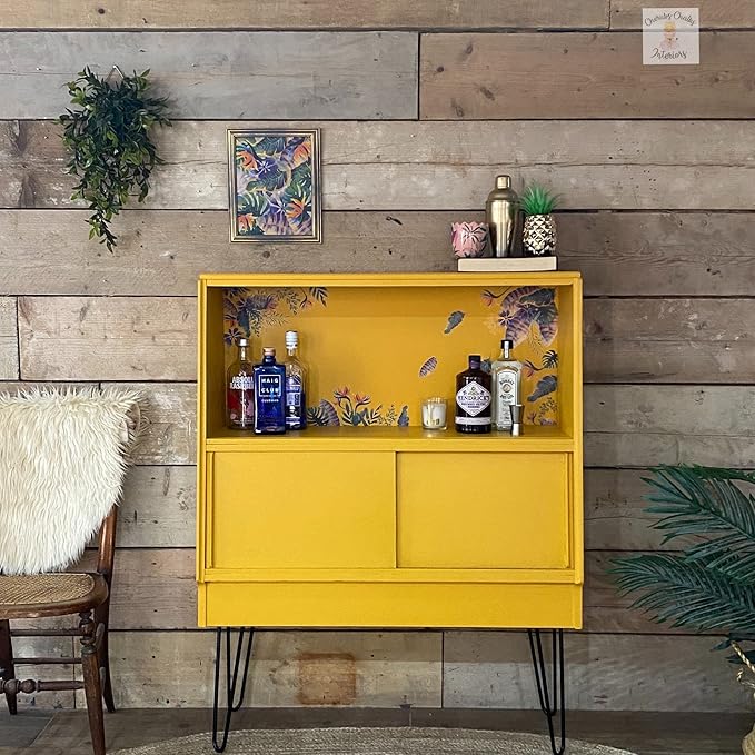 Dixie Belle Paint Company Chalk Finish Furniture Paint - Colonel Mustard (16oz) - Matte Retro Yellow Chic Chalk Mineral DIY Furniture Paint