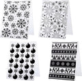 4 Pieces Christmas Plastic Embossing Folder Christmas Embossing Template Snowflake Bells Pattern Scrapbooking Embossing for Christmas Craft Cards Decorations