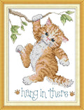 CROSSDECOR Cross Stitch Stamped Kits Quilt Pre-Printed Cross-Stitching Patterns for Beginner Kids Adults, Embroidery Crafts Needlepoint Starter Kits Kitten at Play