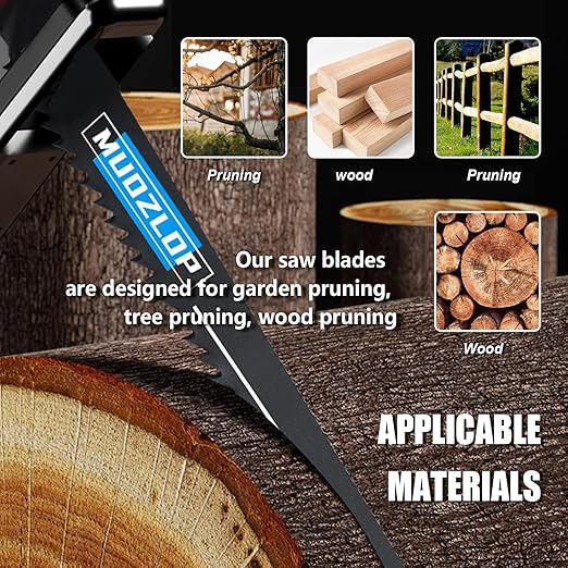 5 Pack 12 inch Reciprocating Saw Blades Set,5 TPI High Carbon Saw Blades, Woodcutting Saw Blades with Organizer Case (5, 5TPI/300mm)