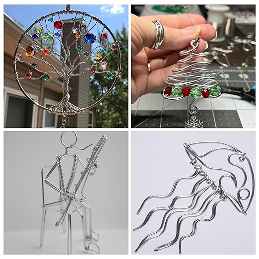 196 Feet Aluminum Wire for Sculpting, 12 Gauge Metal Bendable Wires 2 mm Thickness, Flexible Craft Aluminum Wire for Jewelry Making Beading Floral Soft DIY (Silver)