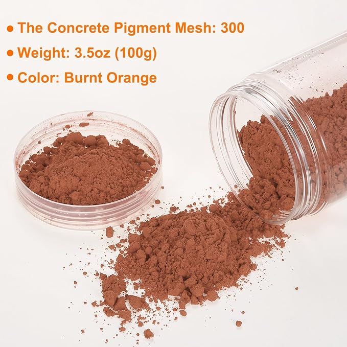 HARFINGTON Iron Oxide Powder Concrete Pigment 300 Mesh 3.5oz (100g) Iron Oxide Grout Pigment for Pastel Tile Paint Concrete Cement, Burnt Orange