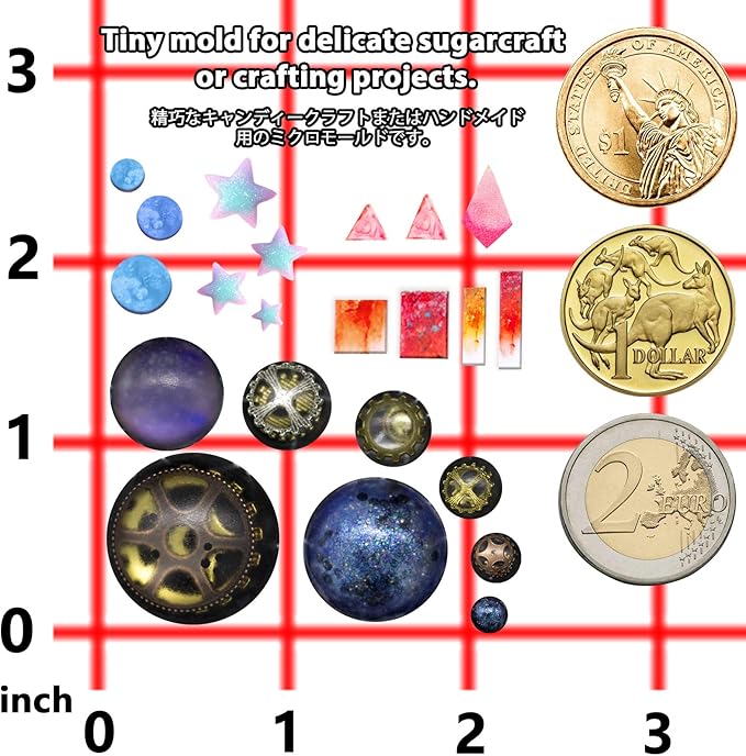Cabochon Gemstone Silicone Mold for Fondant Cake Decoration, Polymer Clay Craft, UV Resin Epoxy Casting, Jewelry Making Shapes of Dome Circle Star Triangle Square Rectangle Bar 31-Cavity
