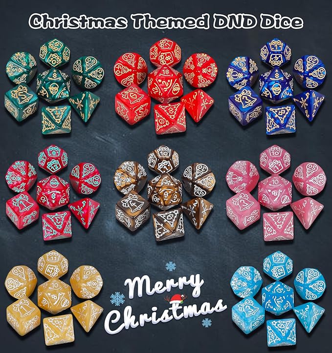 CiaraQ DND Dice Sets - 26 X 7 Polyhedral Dice (182pcs) with a Large Drawstring Bag for Dungeons and Dragons, Role Playing Table Game. Multiple Colors, Christmas/Halloween/Easter/Holiday Themed Dice