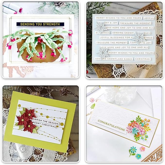 ORIGACH Elegant Everyday Sentiments Words Hot Foil Plate and Die Cuts Sets for DIY Scrapbooking Paper Cards Decor Embossing Foil Handmade Craft