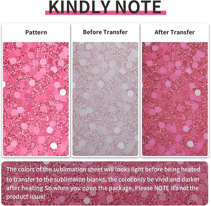Glitter Sublimation Transfer Sheets for Heat Press Machine,Green P Gold Sublimation Paper for Tumblers Blanks Tshirts,12 Sheets 12x12inch