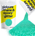 Hemway Polyurethane & Epoxy Resin Glitter 100g / 3.5oz Metallic Crystal Flake Additive for Flooring Jewelry Tumblers Glass Pigment - Microfine (1/256" 0.004" 0.1mm) - Turquoise Blue
