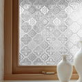 Window Privacy Film Decorative for Front Door, Bathroom Static Cling Stained Glass Sticker Opaque Heat Control UV Blocking Non-Adhesive for Home Windows 35.4 X 78.7 inches