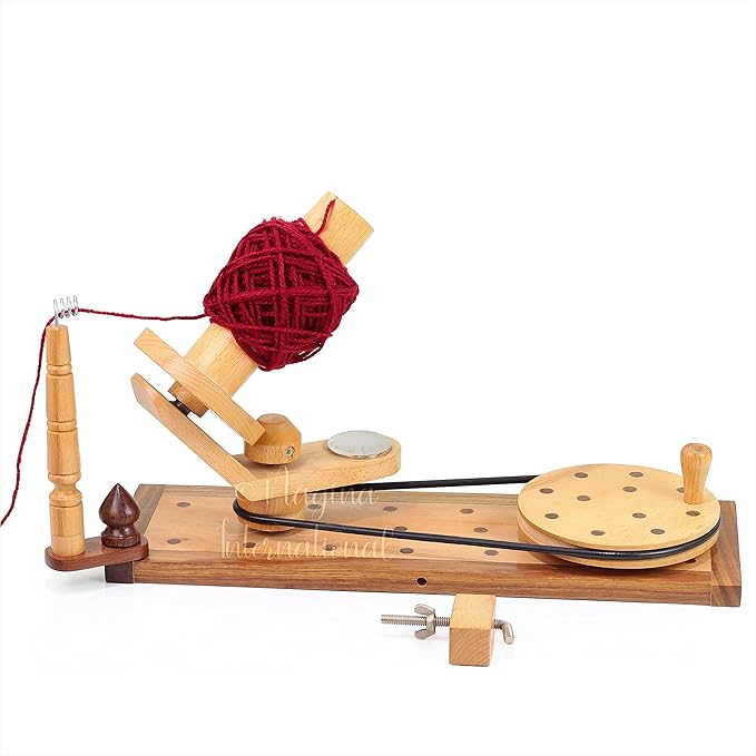 Wooden Handcrafted Heavy Duty Wooden Yarn Ball Winder - Premium Crafted Knitting Crocheting Accessories & Combo Set - Table Top Yarn Swift (Rosewood + Steem Beech Wood)