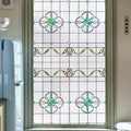3D Stained Glass Window Privacy Film, Heat Control UV Blocking Static Cling Decorative Window Film for Bathroom,Front Door,Home Non Adhesive,35.4 x 78.7 inches Verdant Whispers