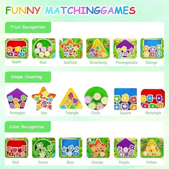 Magnetic Color & Shape Maze, Toddler Montessori Toys for 3 4 5 Year Old Girl Boy Birthday Gift, Magnetic Puzzles Board for Kids, Wooden Magnets Color Shape Sorting Toys, Preschool Learning Activities