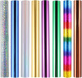 5mx19.3cm 8 Rolls Toner Reactive Foil Paper Hot Stamping Wrapping Paper for Card Making Sparkling Craftwork Scrapbooking Paper Crafts Handmade Foil by Laser Printer and Laminator Album Decoration