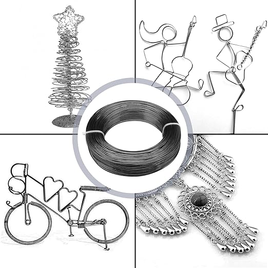 3mm Aluminum Craft Wire, 50 Feet 9 Gauge Bendable Anodized Metal Wire for Sculpting, Jewelry Making, Armature Making, Wire Weaving and Wrapping