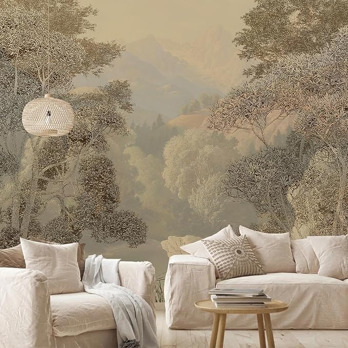 AFZEVEB-Tropical Jungle Wallpaper Landscape Tree Wall murals for Bedroom 159"x107"(Not Peel and Stick)