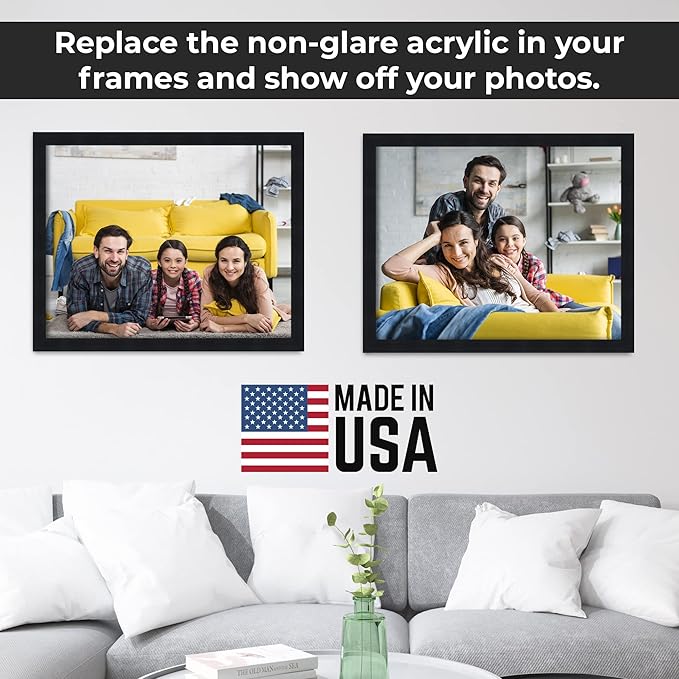 Non-Glare Acrylic Replacement for 6x9 Picture Frame, Replacement Plexiglass for 6x9 Photo Frame, UV-Resistant Non-Glare Acrylic Cover Sheet