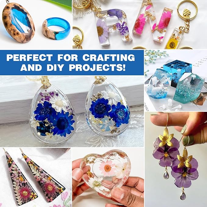 300g UV Resin kit, Crystal Clear Hard, Premixed UV Epoxica Resina Fast Curing Sunlight Activated with Casting Tools for Beginners Jewelry Making, DIY Art Crafts, Coating