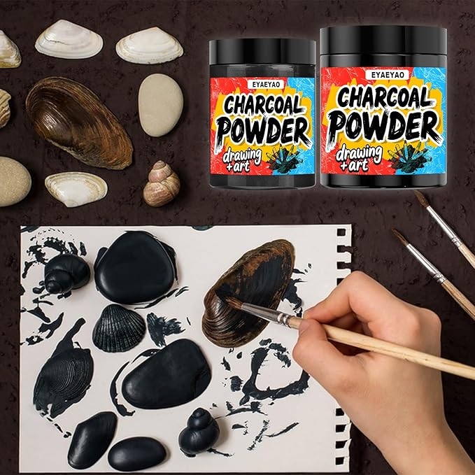 Charcoal Powder for Drawing - Premium Fine Art Charcoal for Sketching, Shading & Blending - Artist Grade for Pencils, Canvas, Paper - Beginners & Professionals (4 Ounces)