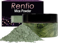 Renfio 100g Mica Powder Pigment, Metallic Natural Dye Mineral Pearl Shimmer Epoxy Resin Dye for Painting Soap Making Slime Bath Bombs 3.5 Oz - Autumn Green