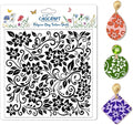 CHGCRAFT Vine Flower Polymer Clay Texture Sheets Single Seamless Plants Floral Pattern Silicone Texture Stamp Clay Texture Mat Modeling Pattern Pad Sheets for Jewelry and Earrings Tools, 5.5x5.5 inch