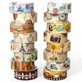 Washi Tape Set 16 Rolls, Decorative Tape, Vintage Washi Tape, Craft Tape, Scrapbook Tape, Washi Tape for Journaling, Washy Tape, Travel Washi Tapes