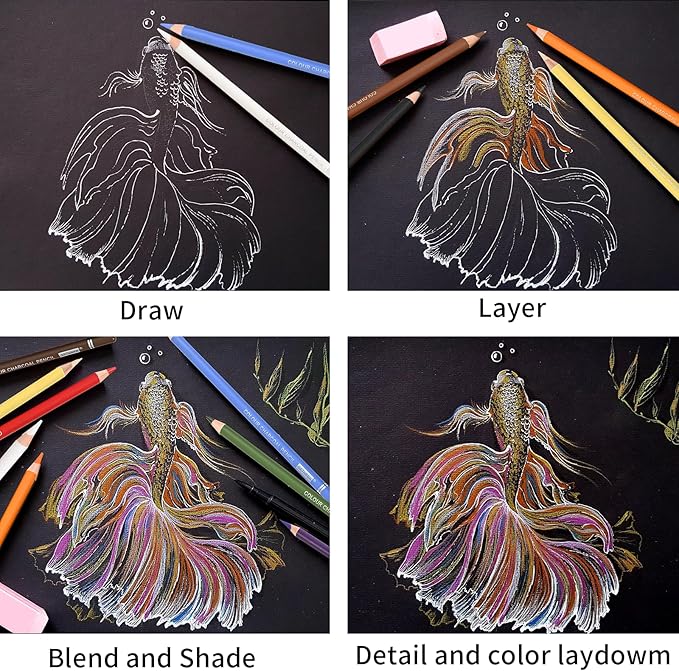 24-Color Charcoal Pencil Set – Skin Tones & Pastel Chalk Pastel Chalk Colored Pencils for Sketching, Shading & Portrait Art – Professional & Beginner Artist Kit